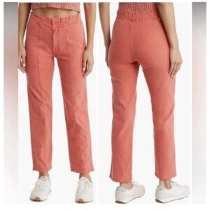 MOTHER The Springy High Rise Straight Leg Hot Coral Ankle Jeans Womens 28 Read